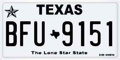 TX license plate BFU9151