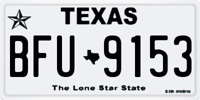 TX license plate BFU9153