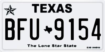 TX license plate BFU9154