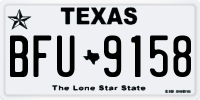 TX license plate BFU9158