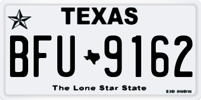 TX license plate BFU9162