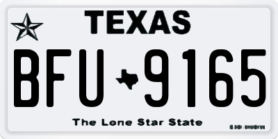 TX license plate BFU9165