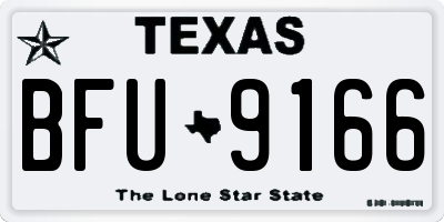 TX license plate BFU9166