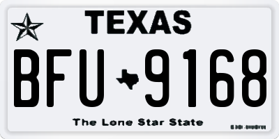 TX license plate BFU9168