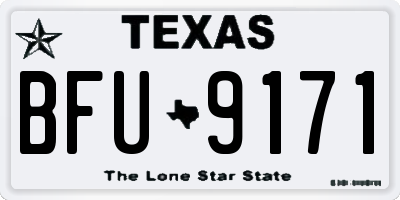 TX license plate BFU9171