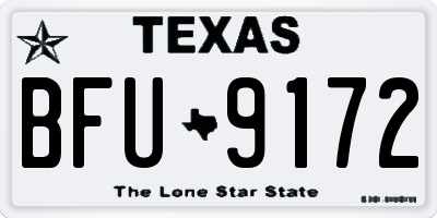 TX license plate BFU9172