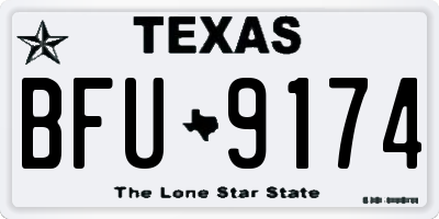 TX license plate BFU9174