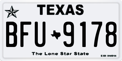 TX license plate BFU9178