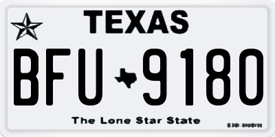 TX license plate BFU9180