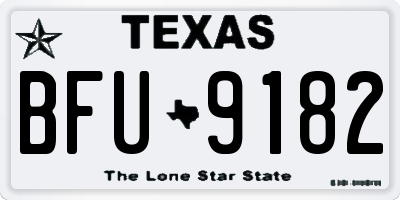 TX license plate BFU9182
