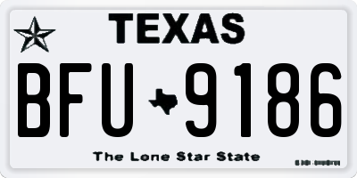 TX license plate BFU9186