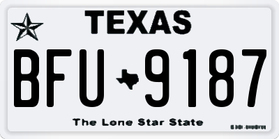 TX license plate BFU9187