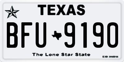 TX license plate BFU9190