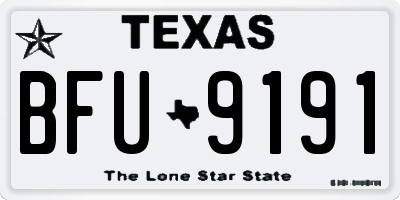 TX license plate BFU9191