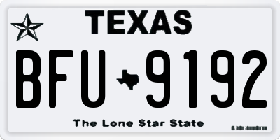 TX license plate BFU9192