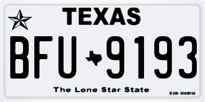 TX license plate BFU9193