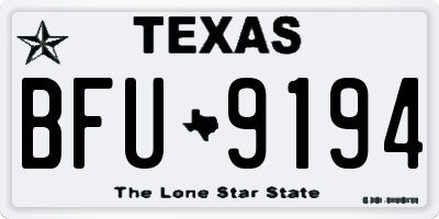 TX license plate BFU9194