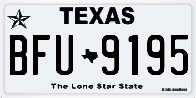 TX license plate BFU9195