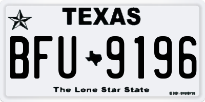 TX license plate BFU9196