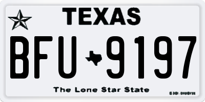 TX license plate BFU9197
