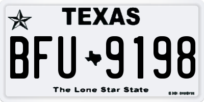 TX license plate BFU9198