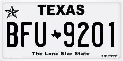 TX license plate BFU9201
