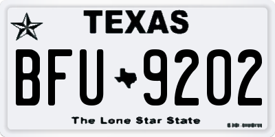 TX license plate BFU9202