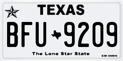 TX license plate BFU9209