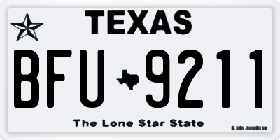 TX license plate BFU9211