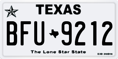 TX license plate BFU9212