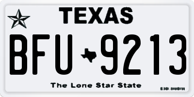 TX license plate BFU9213