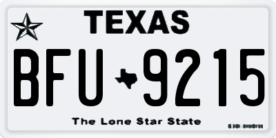 TX license plate BFU9215