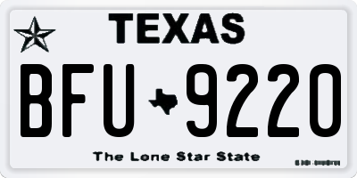 TX license plate BFU9220