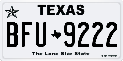 TX license plate BFU9222
