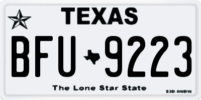 TX license plate BFU9223