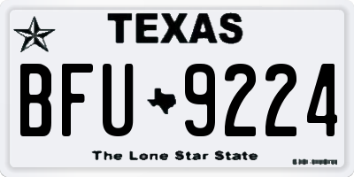 TX license plate BFU9224