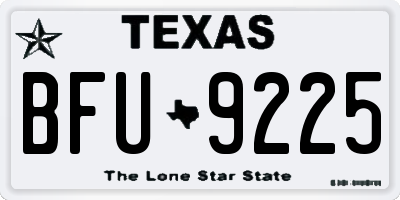 TX license plate BFU9225