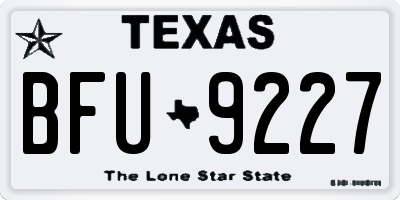 TX license plate BFU9227