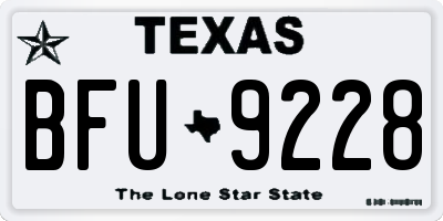 TX license plate BFU9228