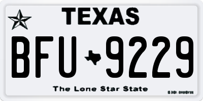 TX license plate BFU9229