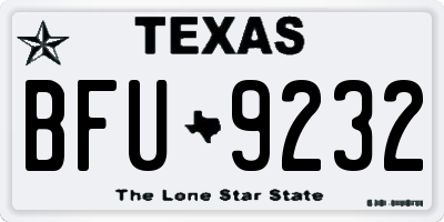 TX license plate BFU9232