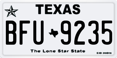 TX license plate BFU9235