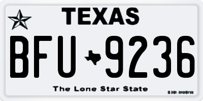 TX license plate BFU9236