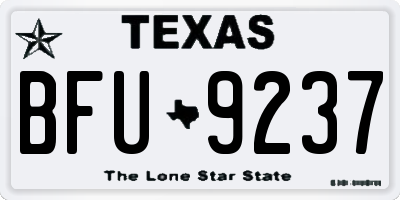 TX license plate BFU9237