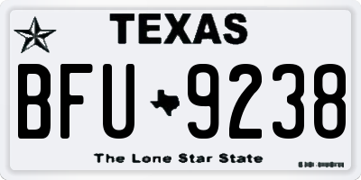 TX license plate BFU9238