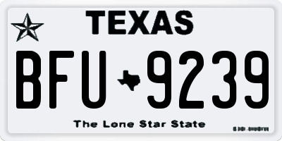 TX license plate BFU9239