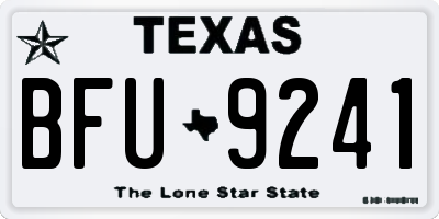 TX license plate BFU9241