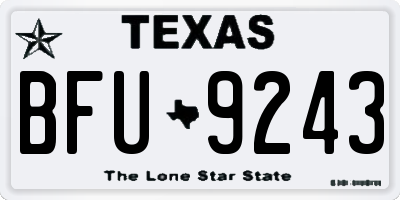 TX license plate BFU9243