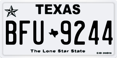 TX license plate BFU9244