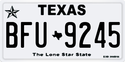 TX license plate BFU9245